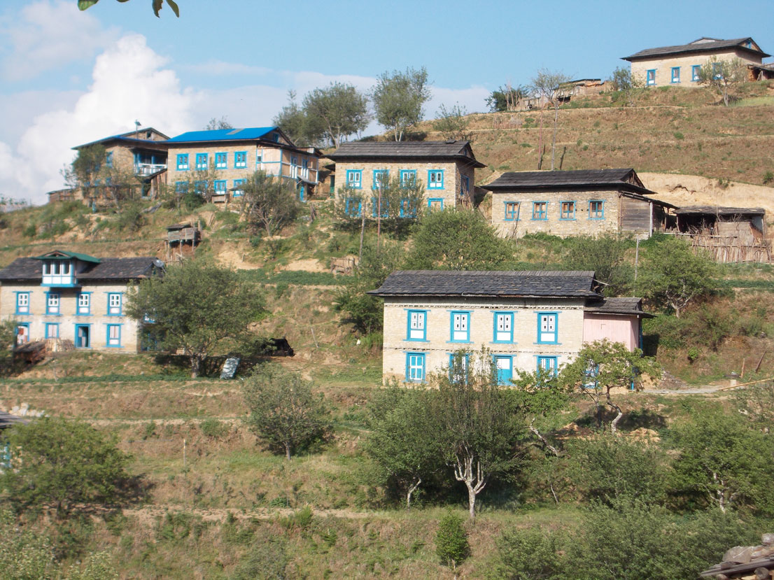 村の家々